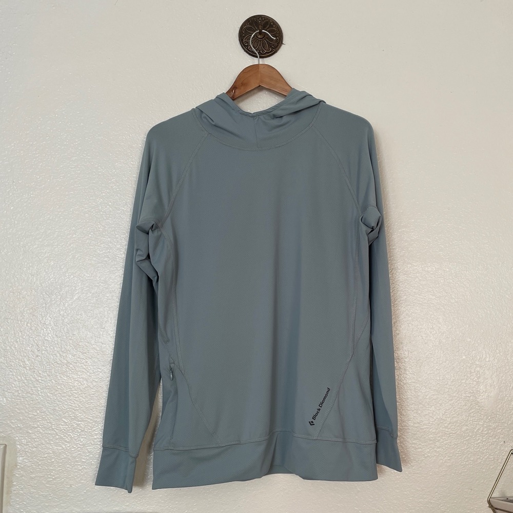 Black Diamond Alpenglow Sun Hoody Blue Gray Large L/G Hiking Climbing